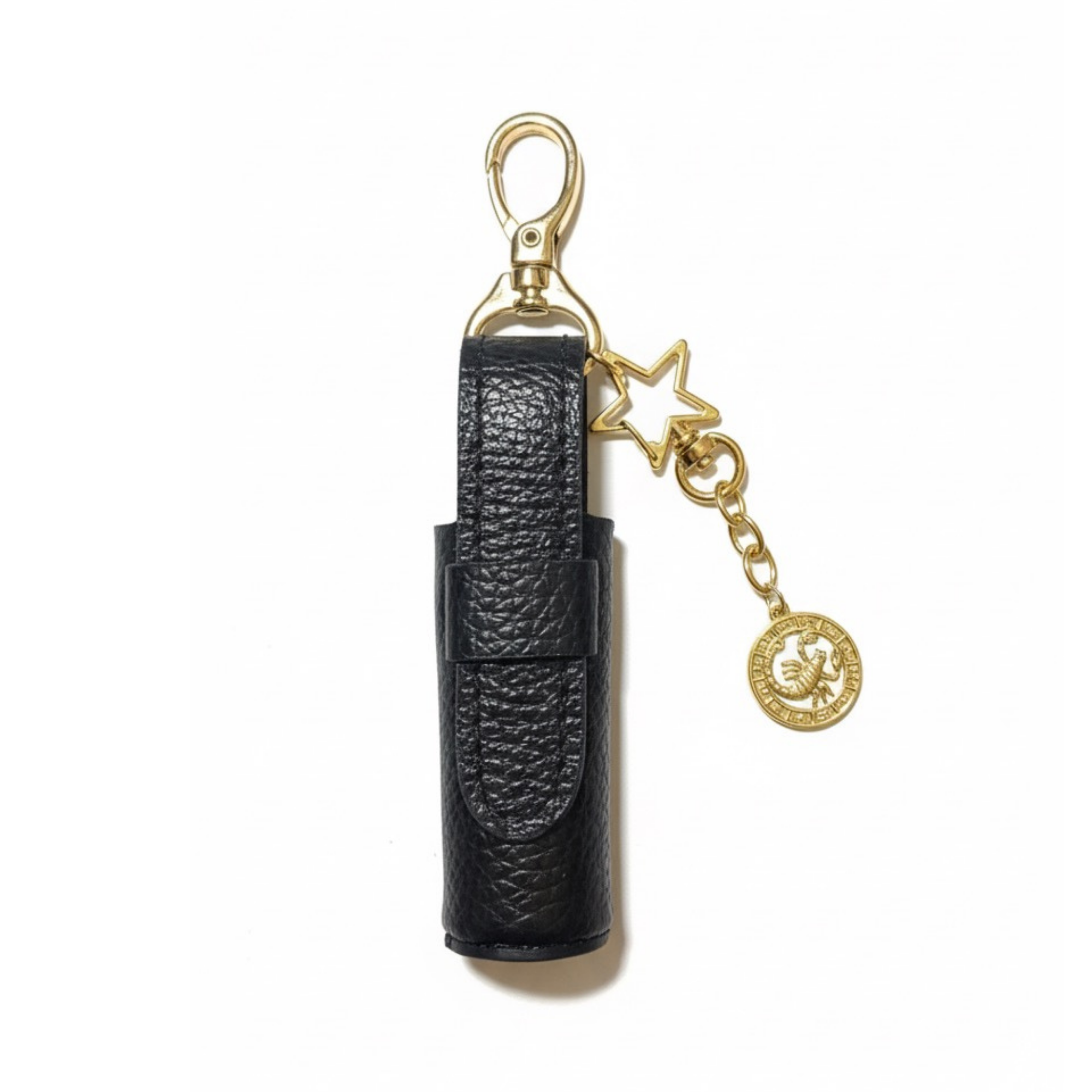 Leather Lipstick Holder with Zodiac Sign Charm