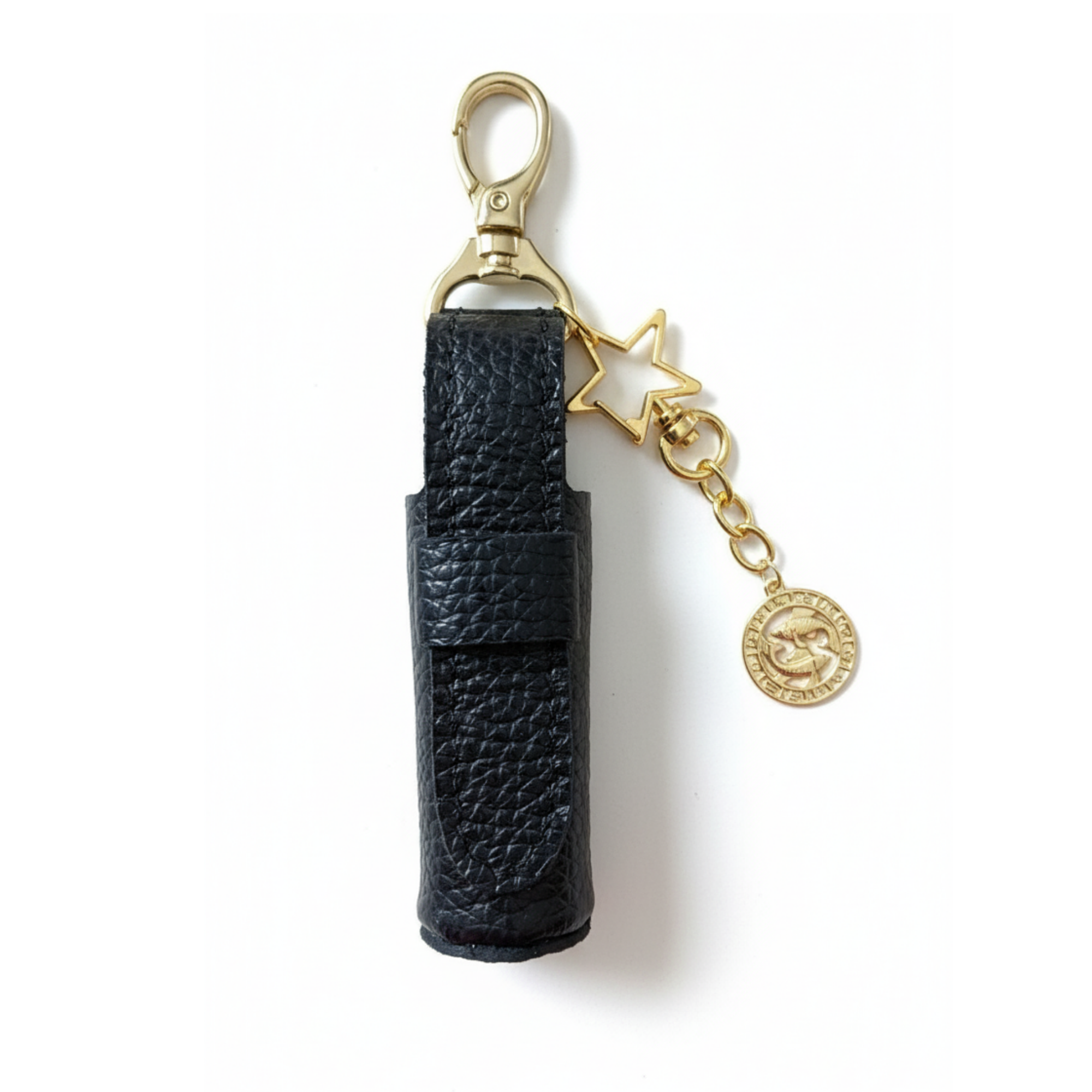 Leather Lipstick Holder with Zodiac Sign Charm